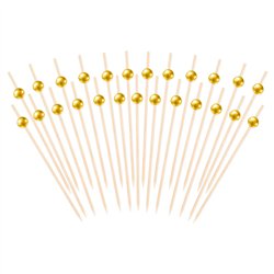 120 st Cocktailpinnar sommarmotiv trä mixade färger 12 cm