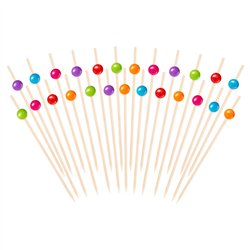 120 st Cocktailpinnar sommarmotiv trä mixade färger 12 cm