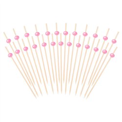 120 st Cocktailpinnar sommarmotiv trä mixade färger 12 cm