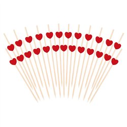 120 st Cocktailpinnar sommarmotiv trä mixade färger 12 cm