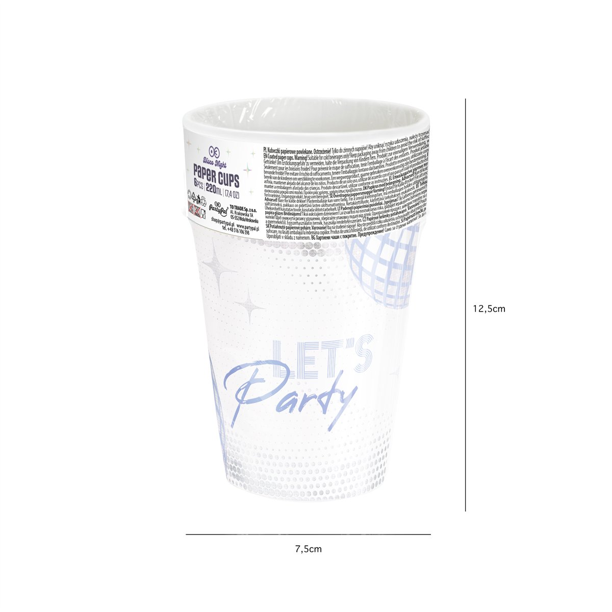 6 st Pappersmuggar h&auml;stmotiv mix 220 ml