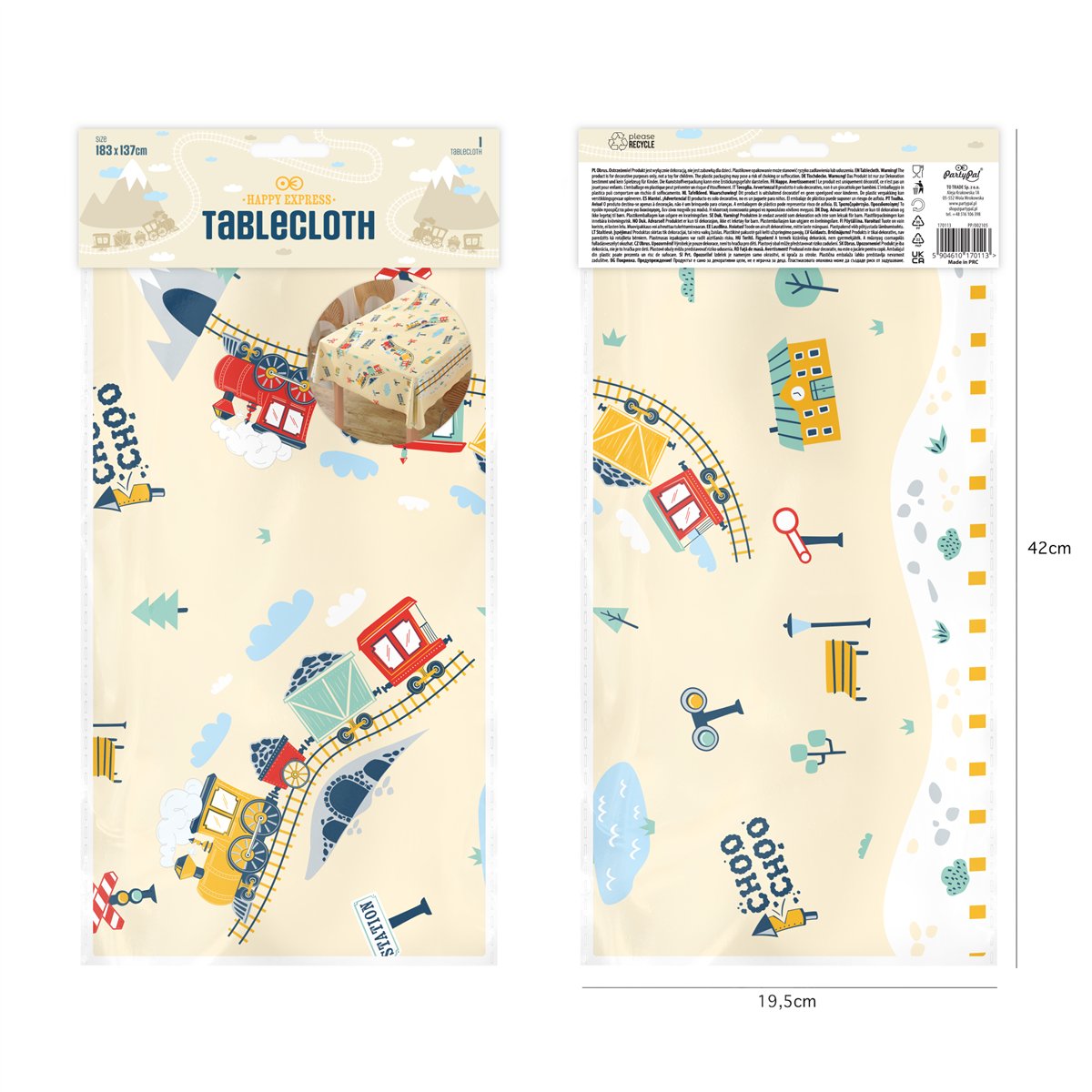 Plastduk Gröna Blad vit/grön 137x274 cm Plastduk Gröna Blad vit/grön 137x274 cm