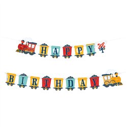 Banner Happy Birthday bondgårdstema färgmix kartong 182 cm Banner Happy Birthday bondgårdstema färgmix kartong 182 cm