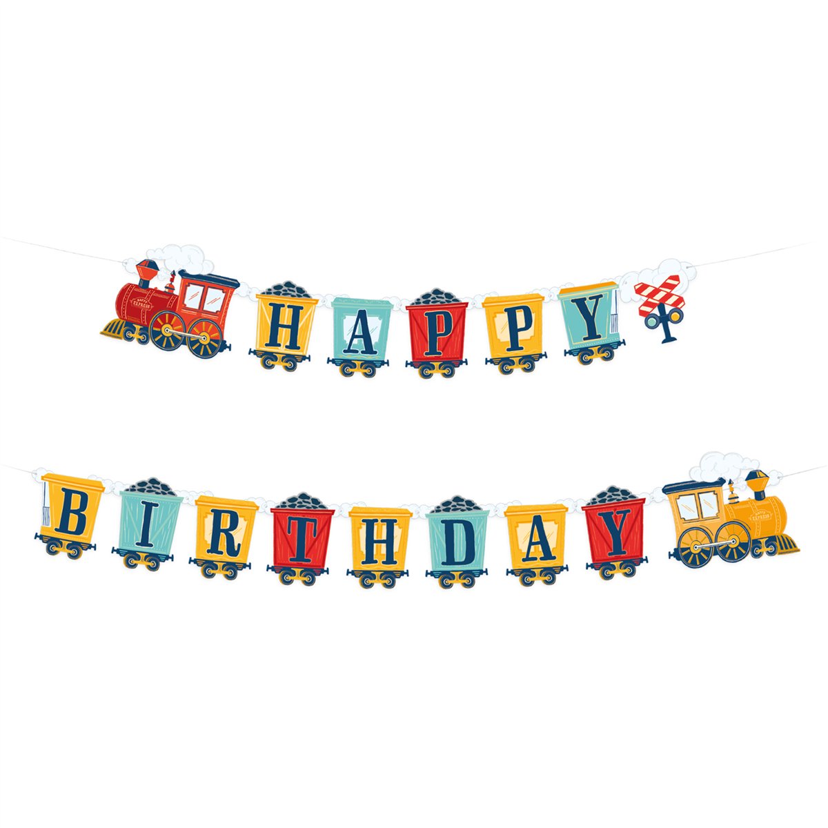 Banner Happy Birthday bondgårdstema färgmix kartong 182 cm Banner Happy Birthday bondgårdstema färgmix kartong 182 cm