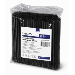 2500 st Sugrör med Sked Transparent PP 21 cm