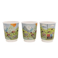 25 st Dubbelväggiga Pappmuggar Brun/Beige 300 ml 25 st Dubbelväggiga Pappmuggar Brun/Beige 300 ml