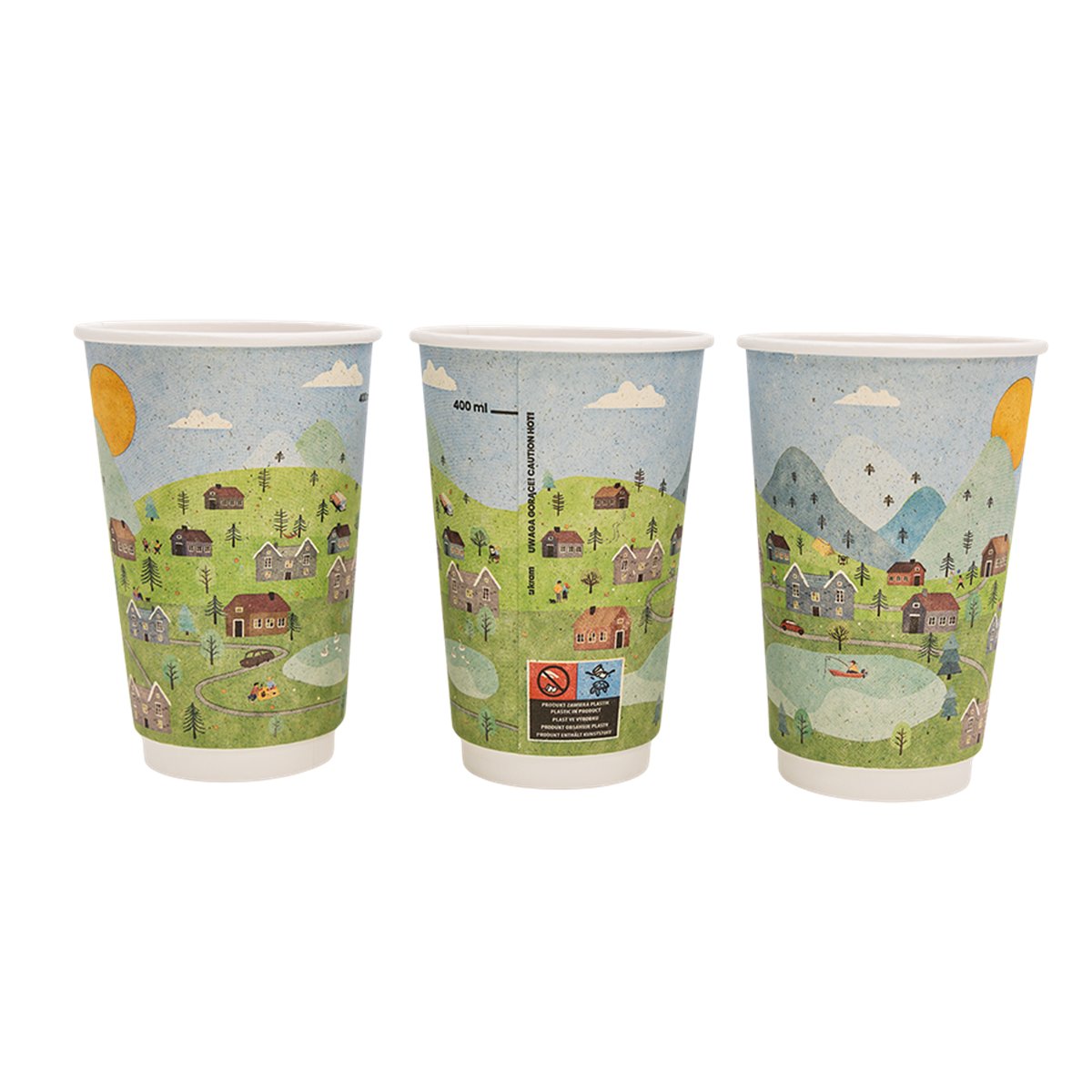 25 st Dubbelväggiga Pappmuggar Brun/Beige 300 ml 25 st Dubbelväggiga Pappmuggar Brun/Beige 300 ml