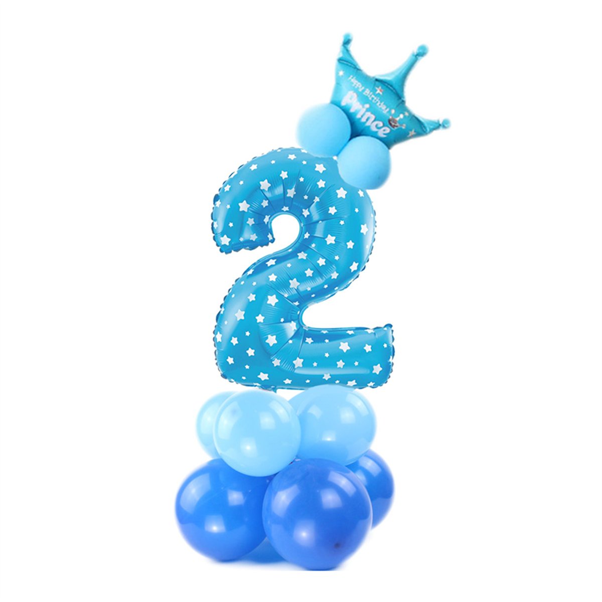 Ballongbukett 1-årsdag ljusblå metallic 51 delar Ballongbukett 1-årsdag ljusblå metallic 51 delar