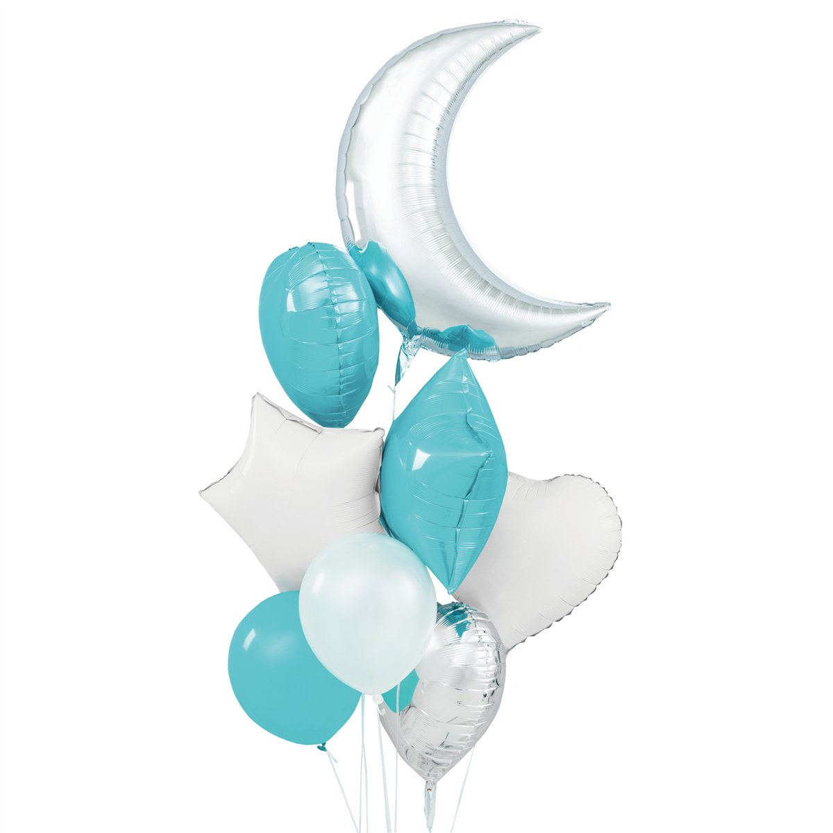 12 st. Latexballonger silver, vit och marinblå 27–31 cm 12 st. Latexballonger silver, vit och marinblå 27–31 cm