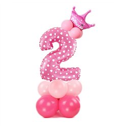 Ballongbukett 1-årsdag ljusblå metallic 51 delar