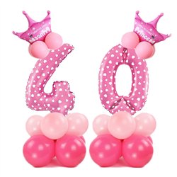 Ballongbukett 1-&aring;rsdag ljusbl&aring; metallic 51 delar