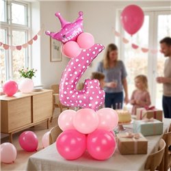 Ballongbukett 1-&aring;rsdag ljusbl&aring; metallic 51 delar