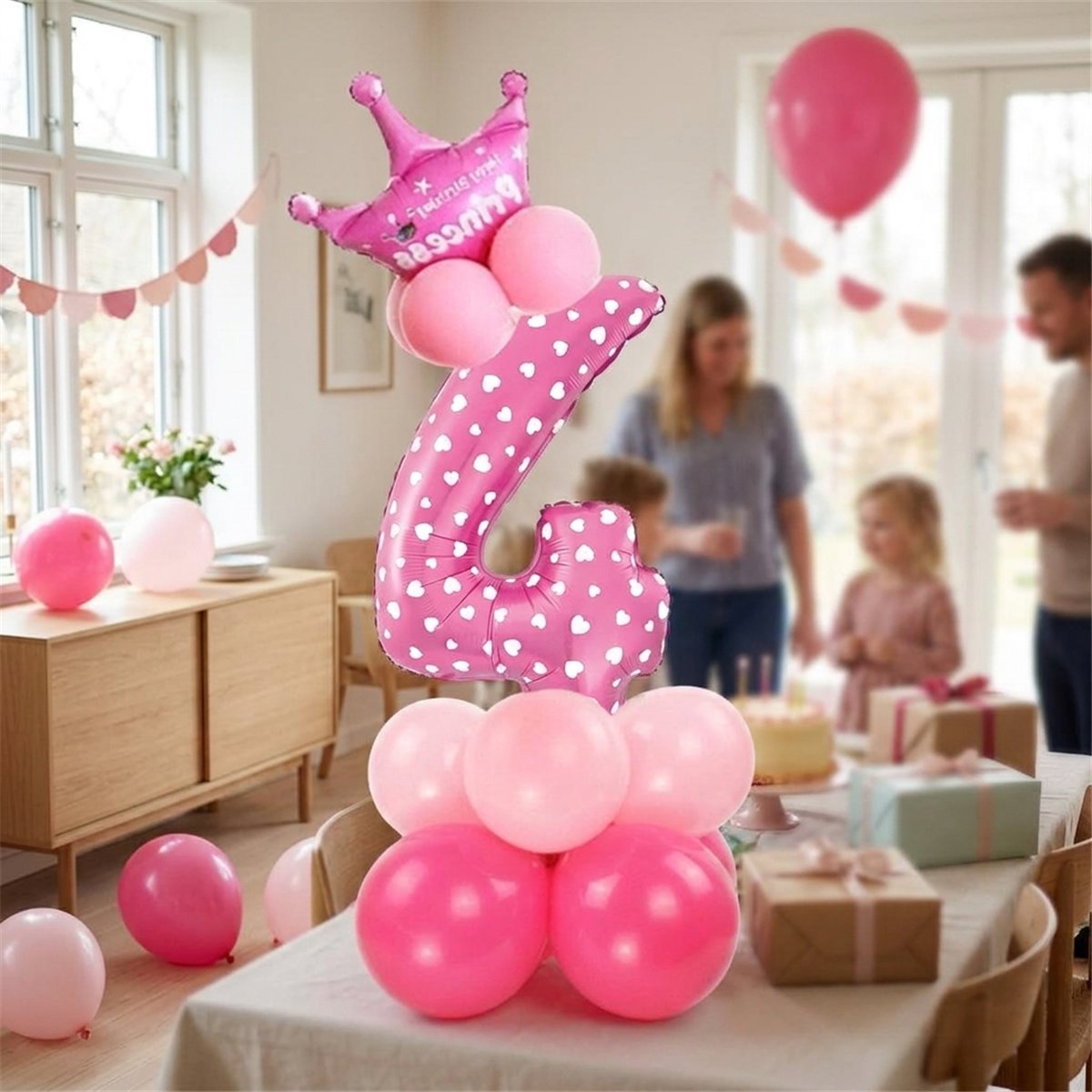 Ballongbukett 1-&aring;rsdag ljusbl&aring; metallic 51 delar