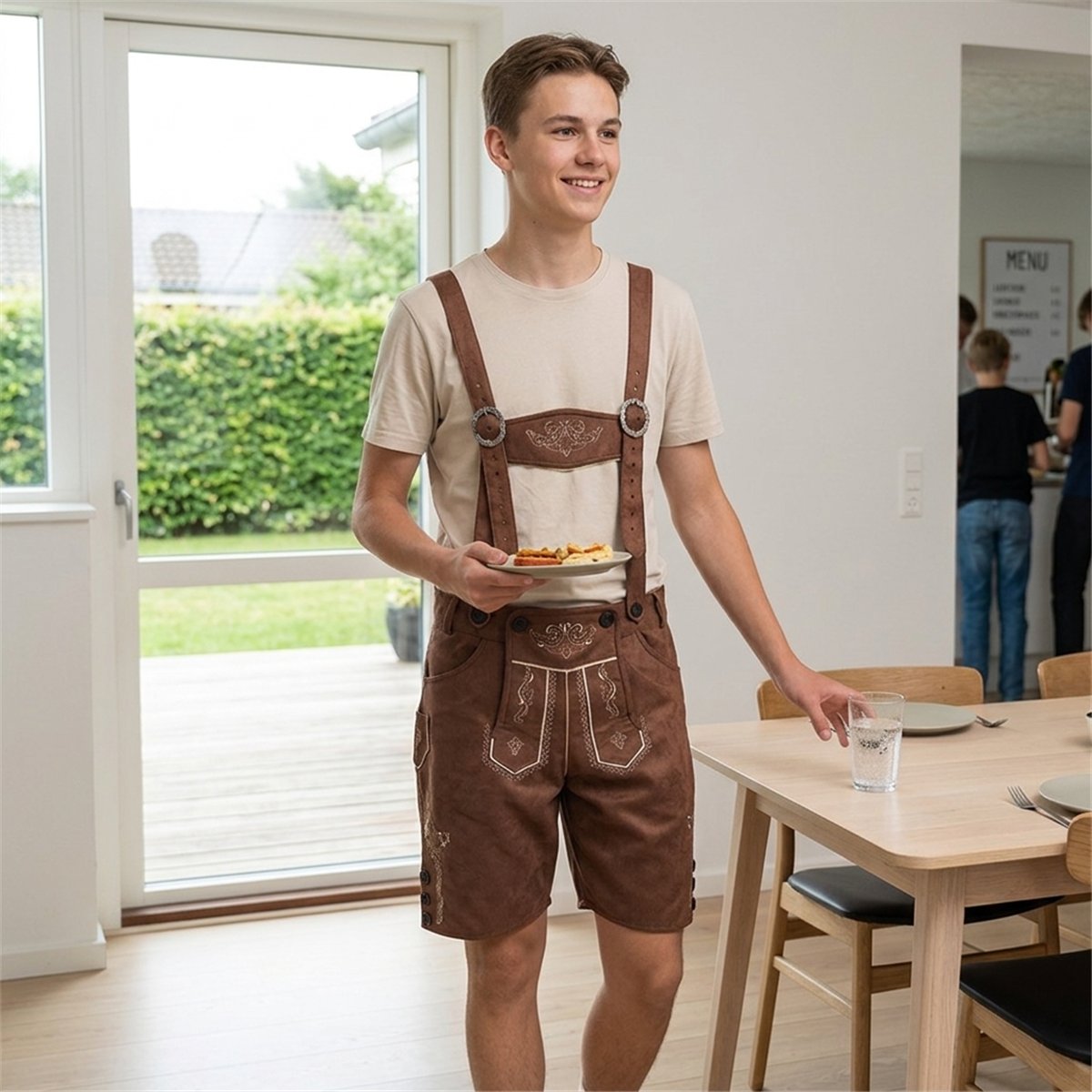 Skelettdr&auml;kt svart/vit storlek L polyester