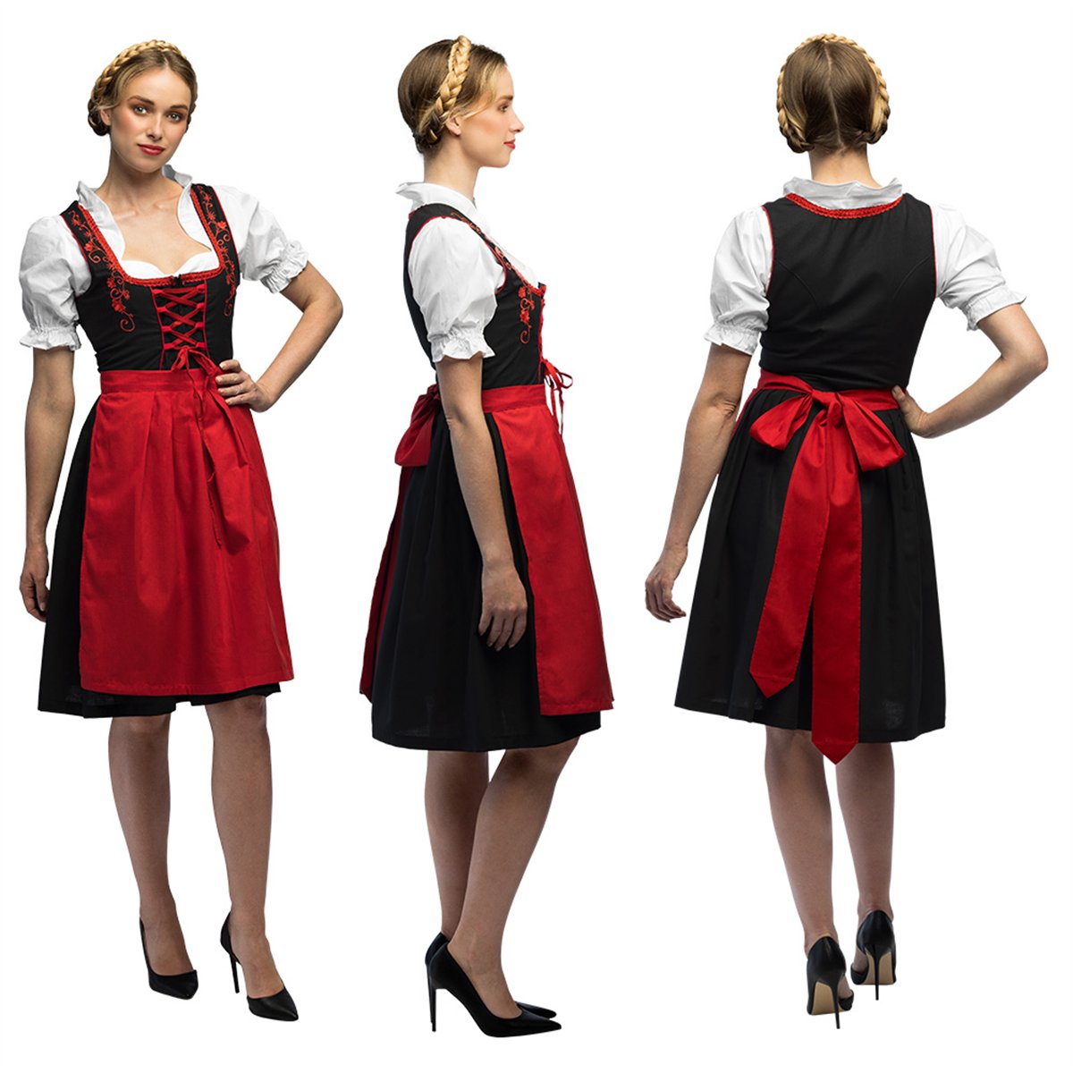 Skelettdr&auml;kt svart/vit storlek L polyester