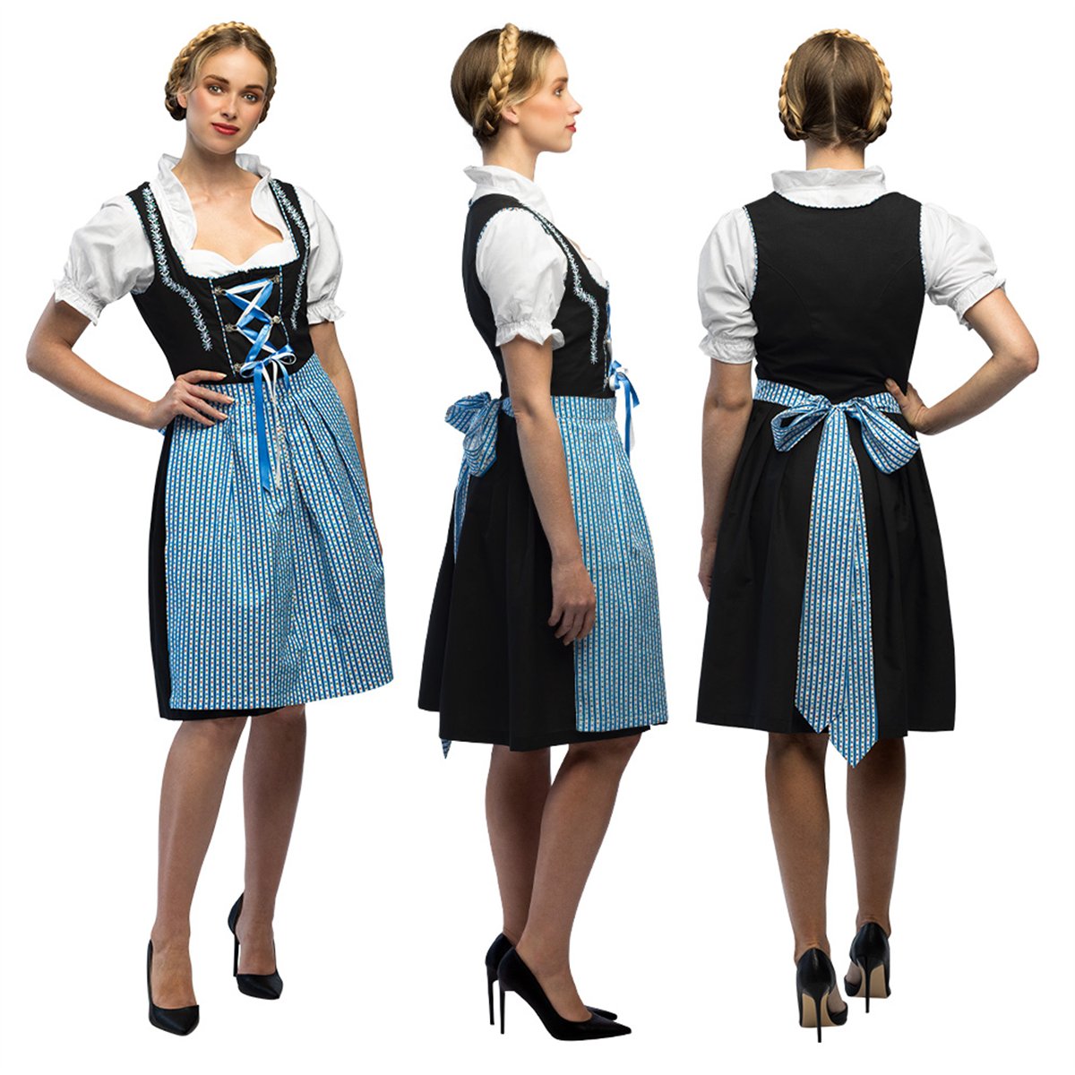 Skelettdr&auml;kt svart/vit storlek L polyester