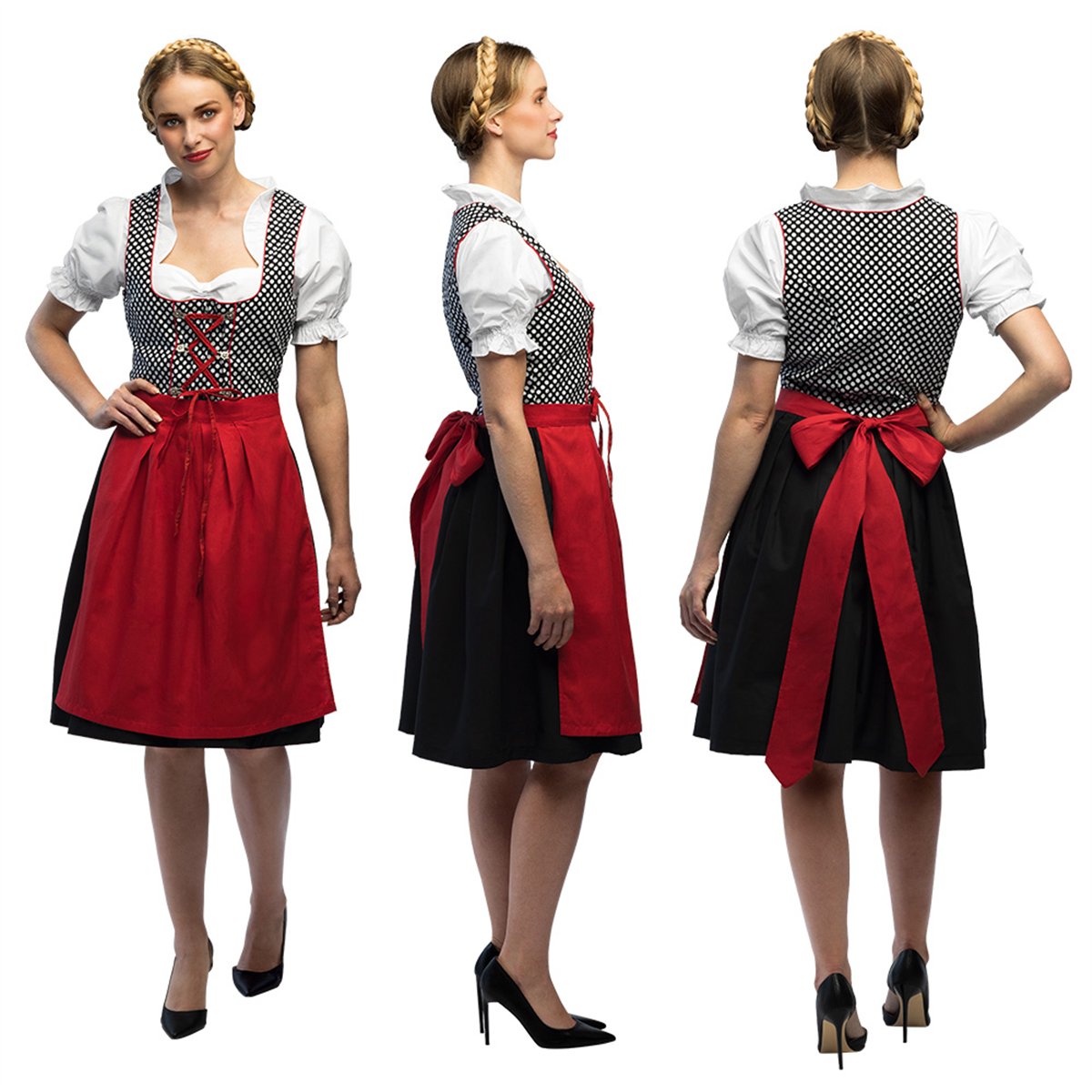 Skelettdr&auml;kt svart/vit storlek L polyester