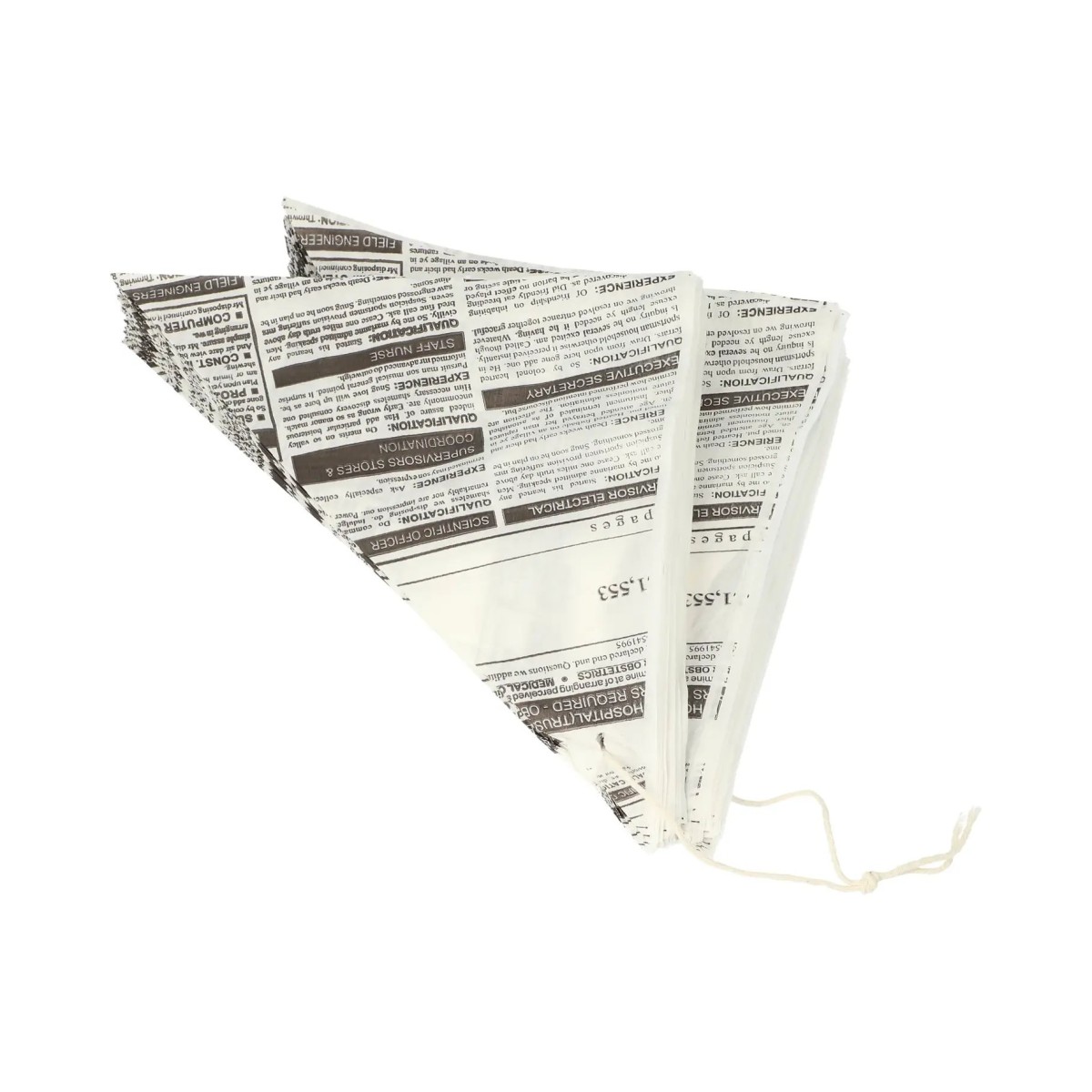 300 st Spetsstrutar svartvit tidningsdesign 325 mm