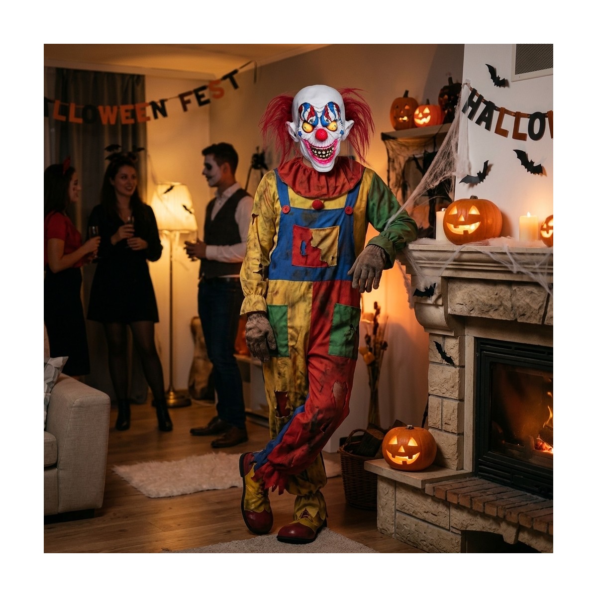 Scream Mask med huva vit och svart 18x31 cm Scream Mask med huva vit och svart 18x31 cm