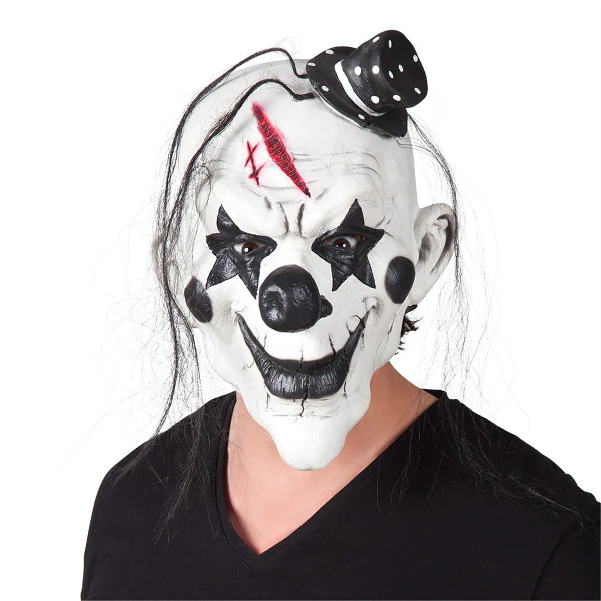 Scream Mask med huva vit och svart 18x31 cm Scream Mask med huva vit och svart 18x31 cm