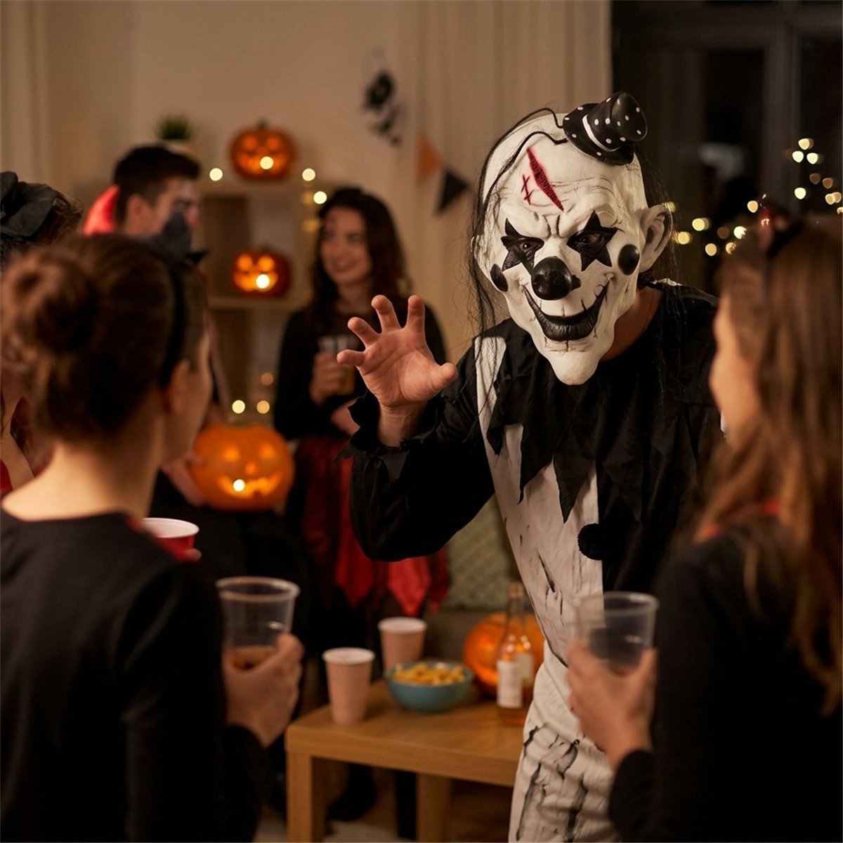 Scream Mask med huva vit och svart 18x31 cm Scream Mask med huva vit och svart 18x31 cm