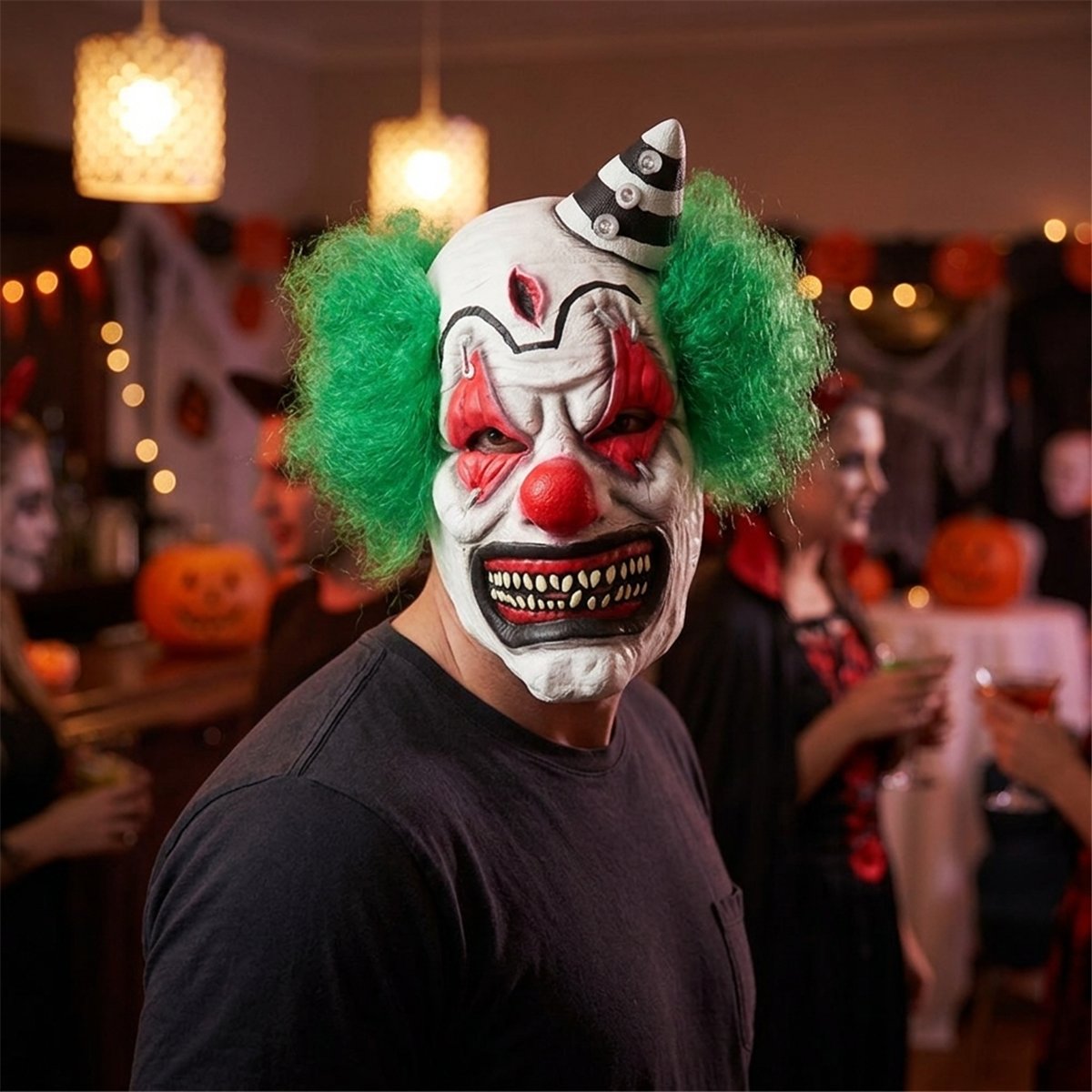 Scream Mask med huva vit och svart 18x31 cm Scream Mask med huva vit och svart 18x31 cm
