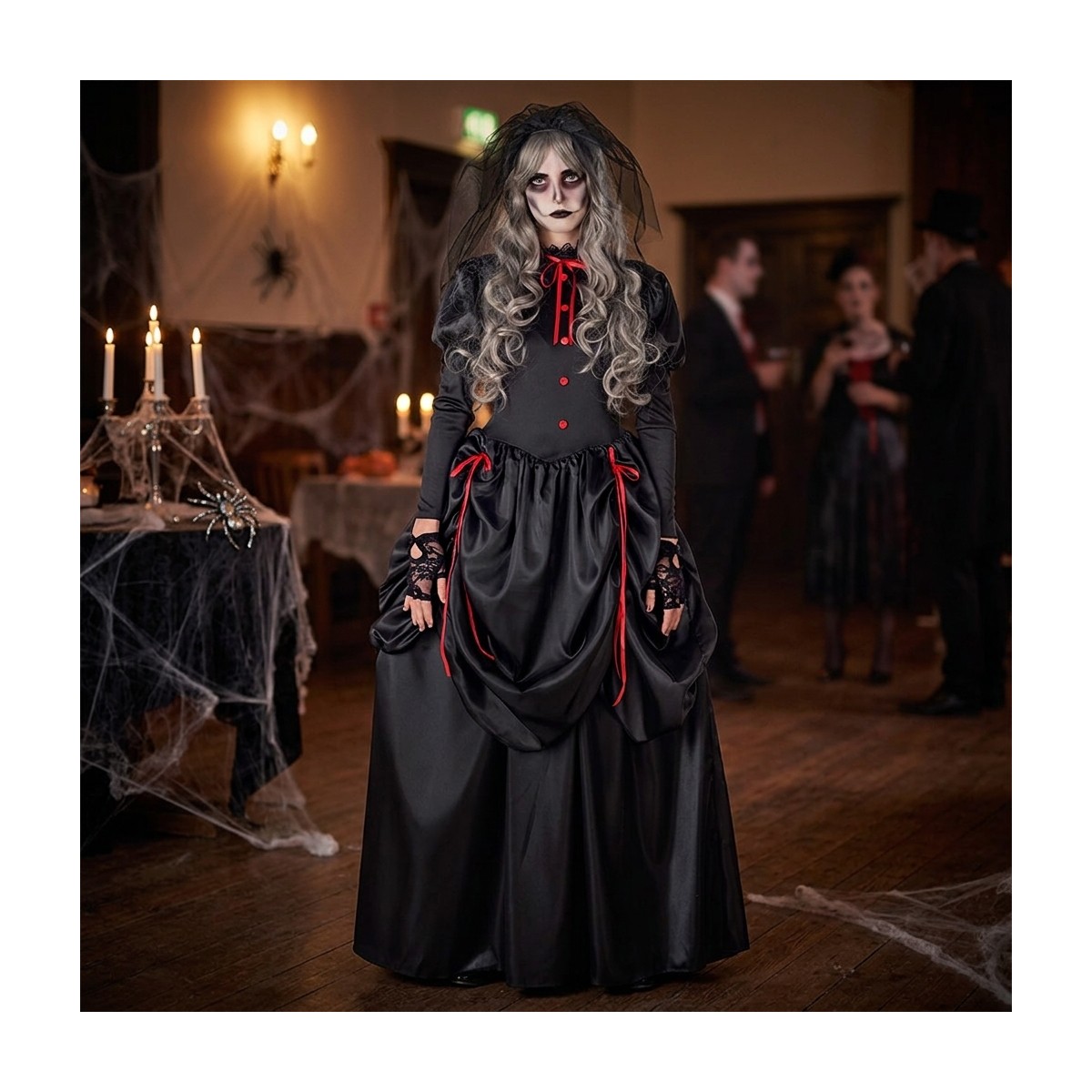 H&auml;xkostym barn svart polyester 116&ndash;128 cm