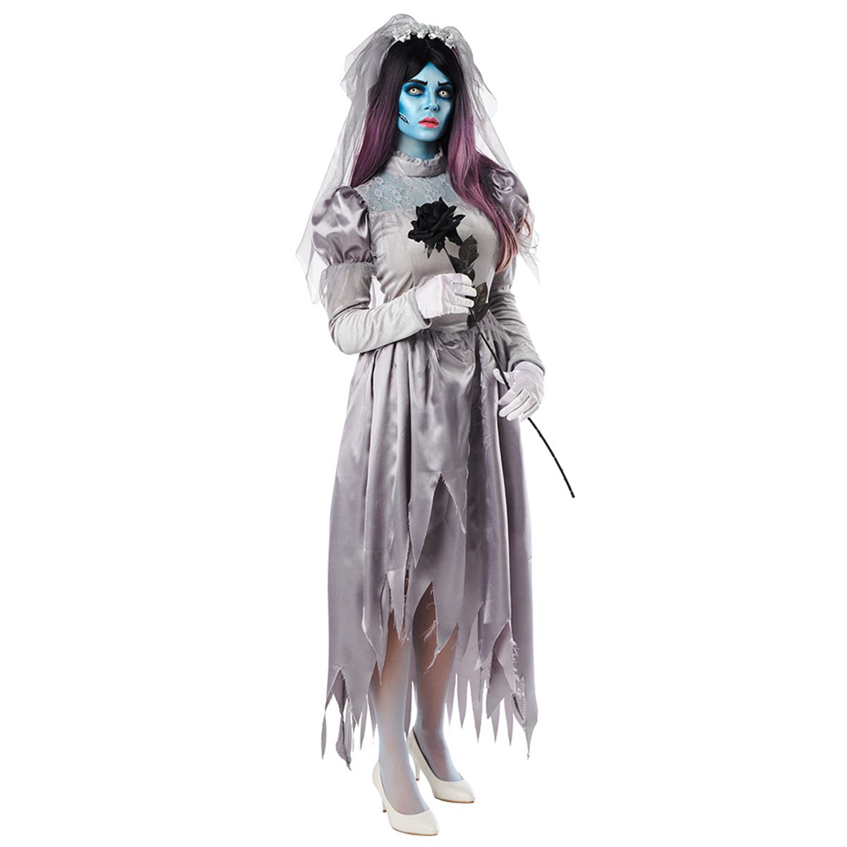 H&auml;xkostym barn svart polyester 116&ndash;128 cm