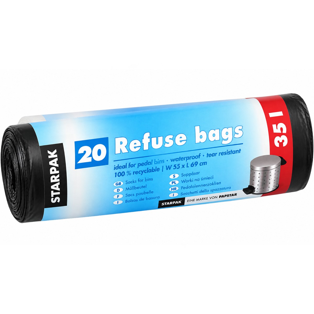 30 st Svarta Sopsäckar 60L LDPE på Rulle 70 micron 30 st Svarta Sopsäckar 60L LDPE på Rulle 70 micron