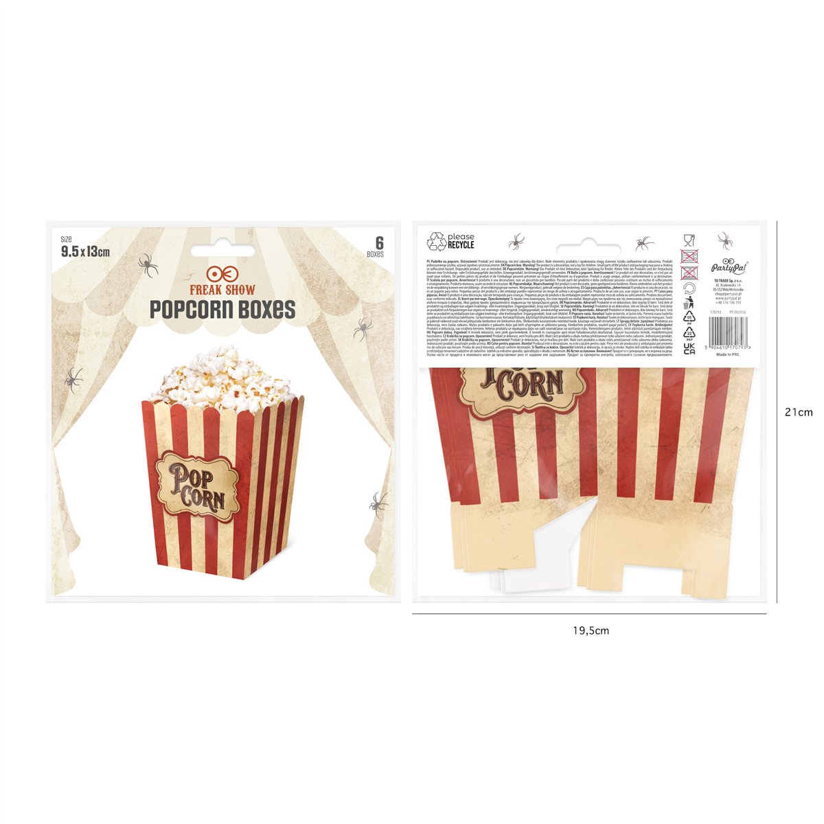 6 st Popcornaskar monsterdesign färgmix 800 ml 6 st Popcornaskar monsterdesign färgmix 800 ml