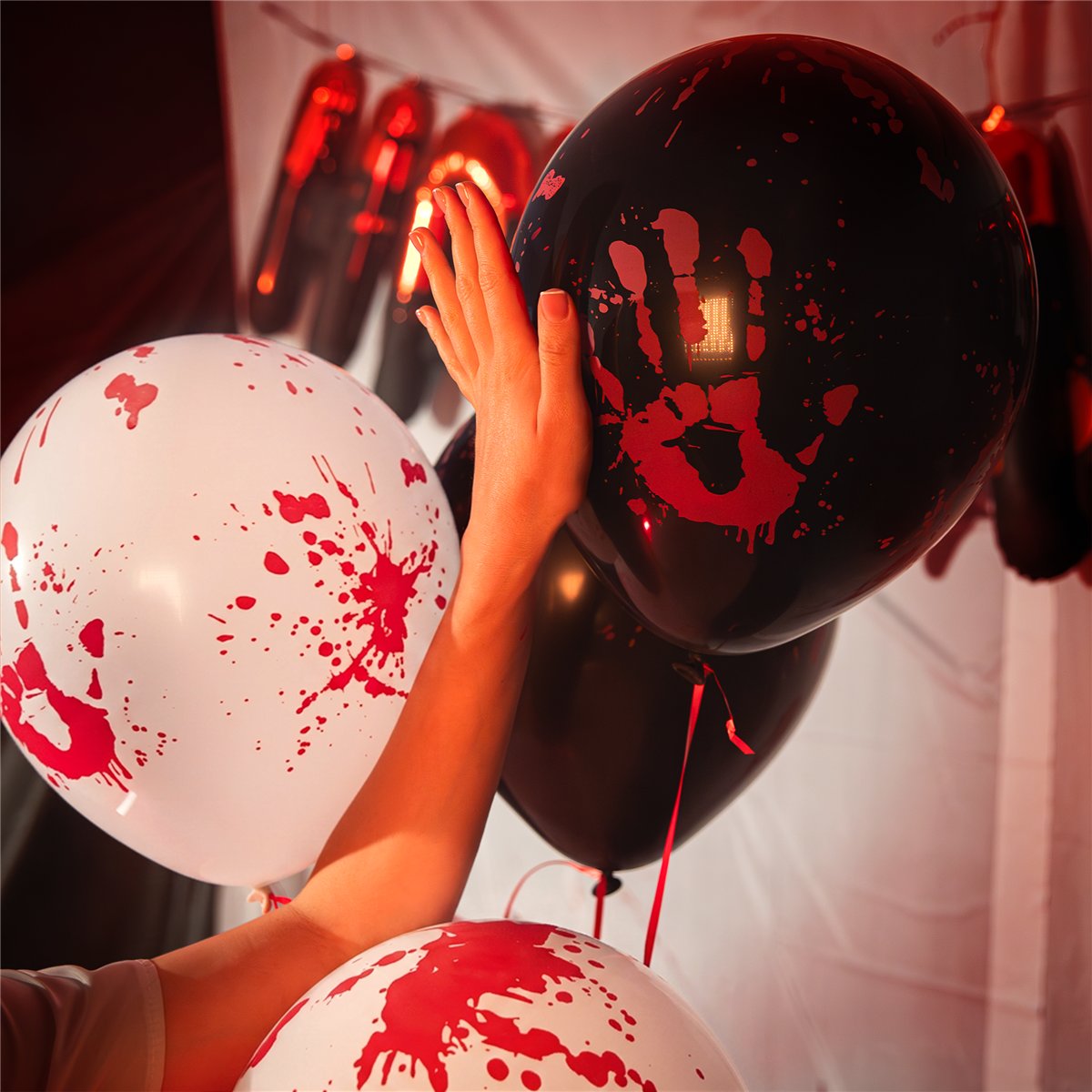 6 st Latexballonger Halloween-&ouml;gon f&auml;rgmix 30 cm