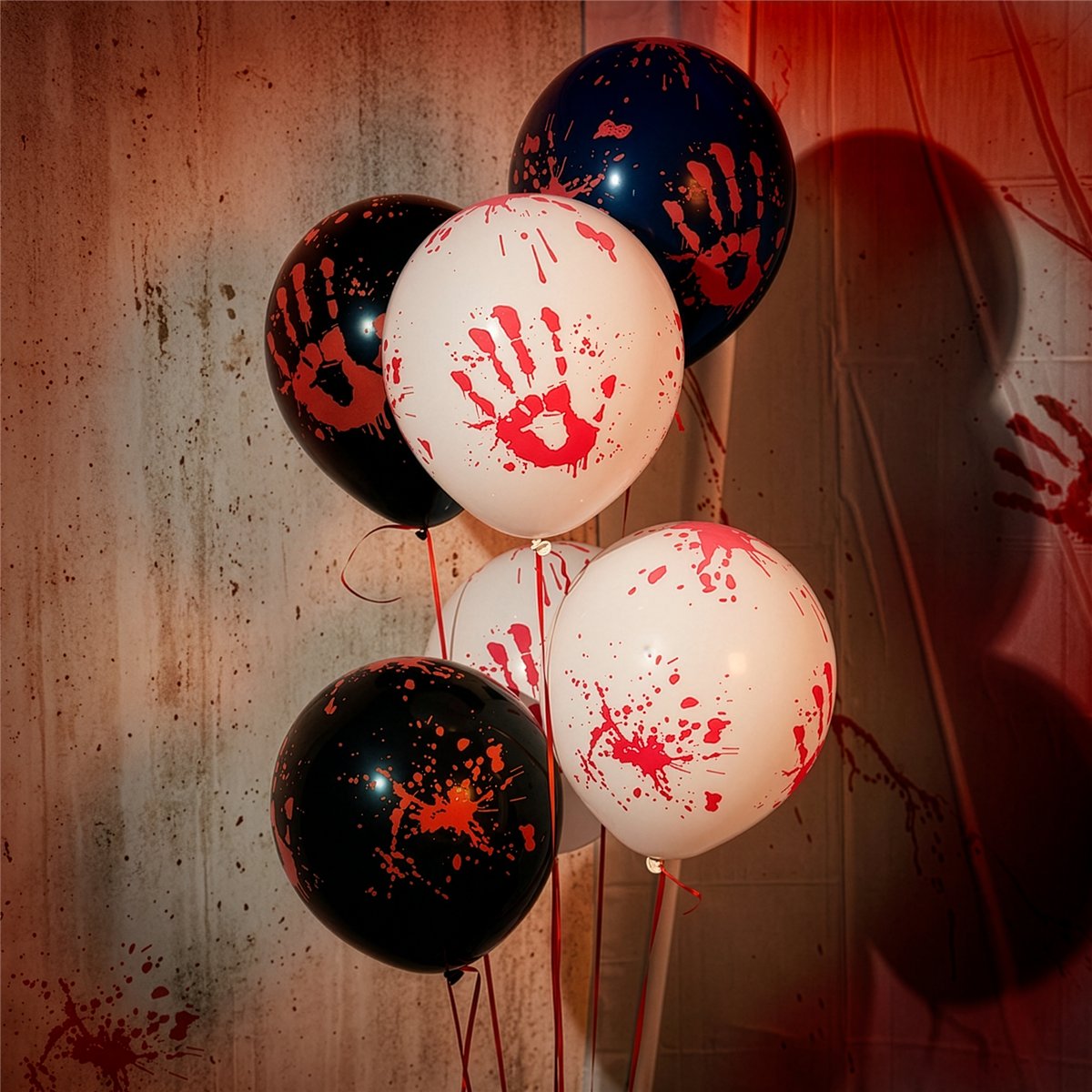 6 st Latexballonger Halloween-&ouml;gon f&auml;rgmix 30 cm