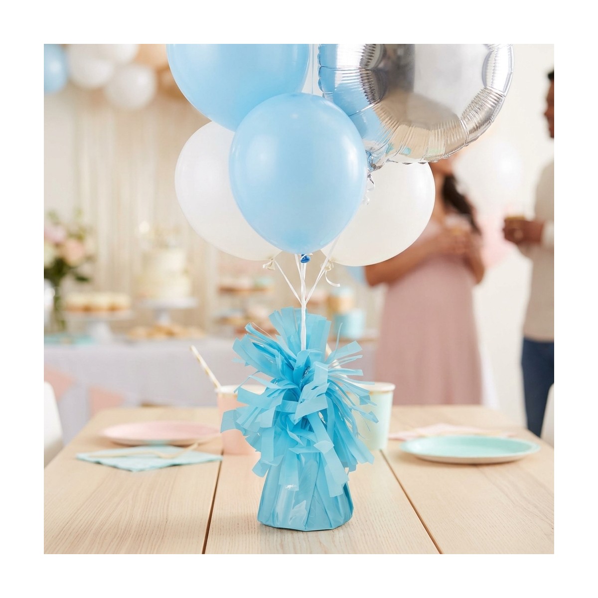 Ballongvikt ljusblå folie 7 cm 130 g Ballongvikt ljusblå folie 7 cm 130 g