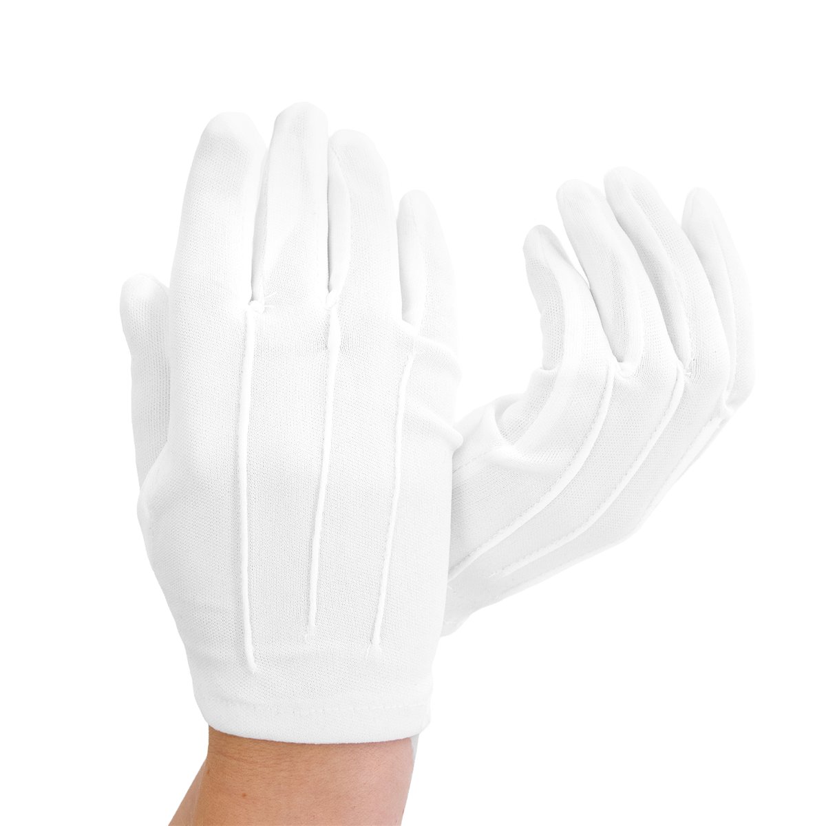 1 par Satinhandskar Vit med Pärlor 23 cm 1 par Satinhandskar Vit med Pärlor 23 cm