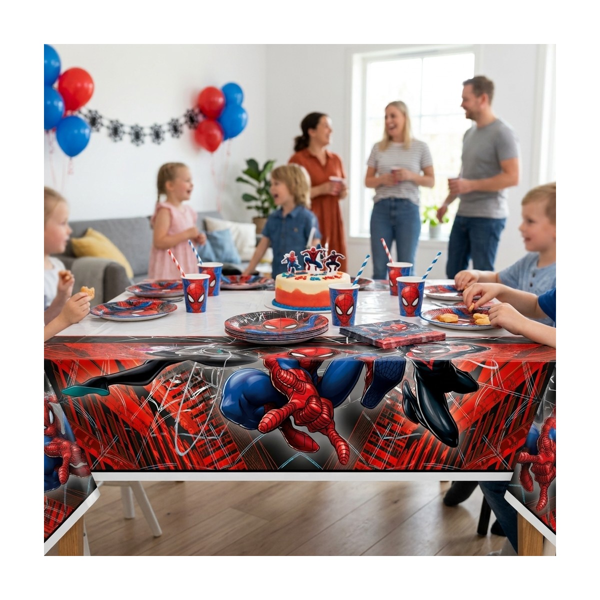 Spider-Man® World Of Webs plastduk röd/svart 120x180 cm Spider-Man® World Of Webs plastduk röd/svart 120x180 cm