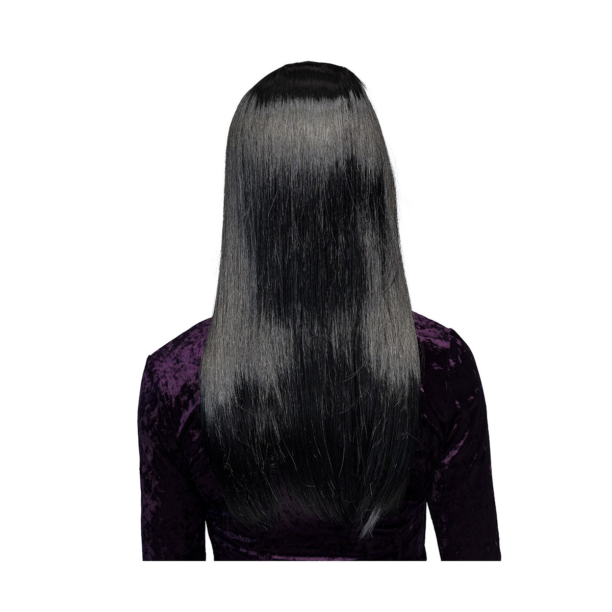 Peruk lång svart gotisk syntetiskt hår Morticia Peruk lång svart gotisk syntetiskt hår Morticia
