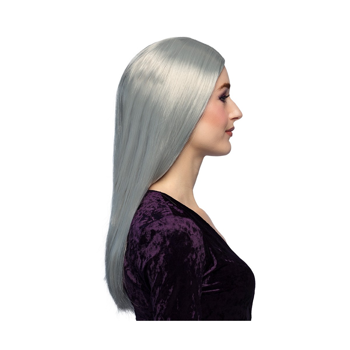 Peruk lång svart gotisk syntetiskt hår Morticia Peruk lång svart gotisk syntetiskt hår Morticia