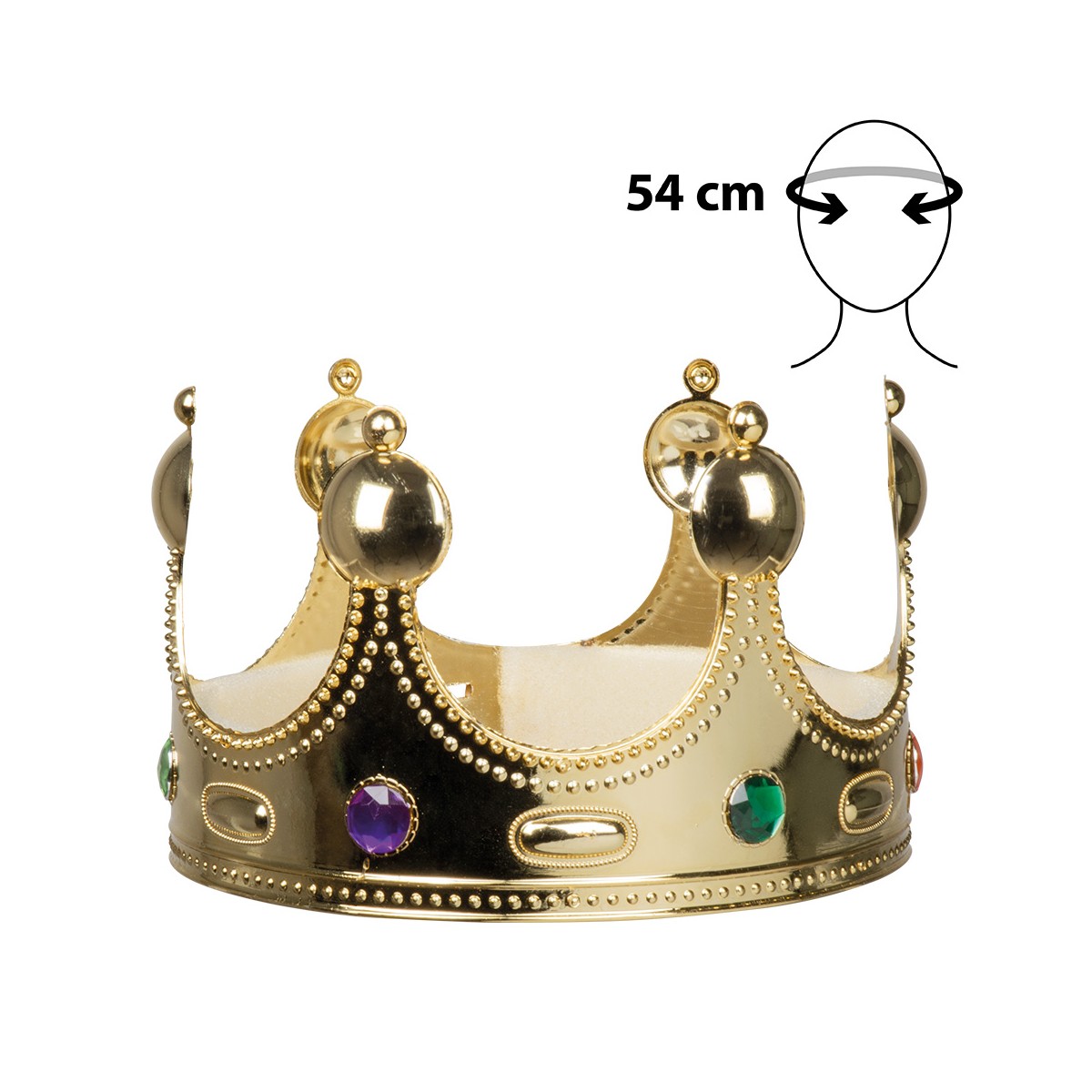1 st Guldkrona med Diamantsymboler justerbar 54 cm 1 st Guldkrona med Diamantsymboler justerbar 54 cm