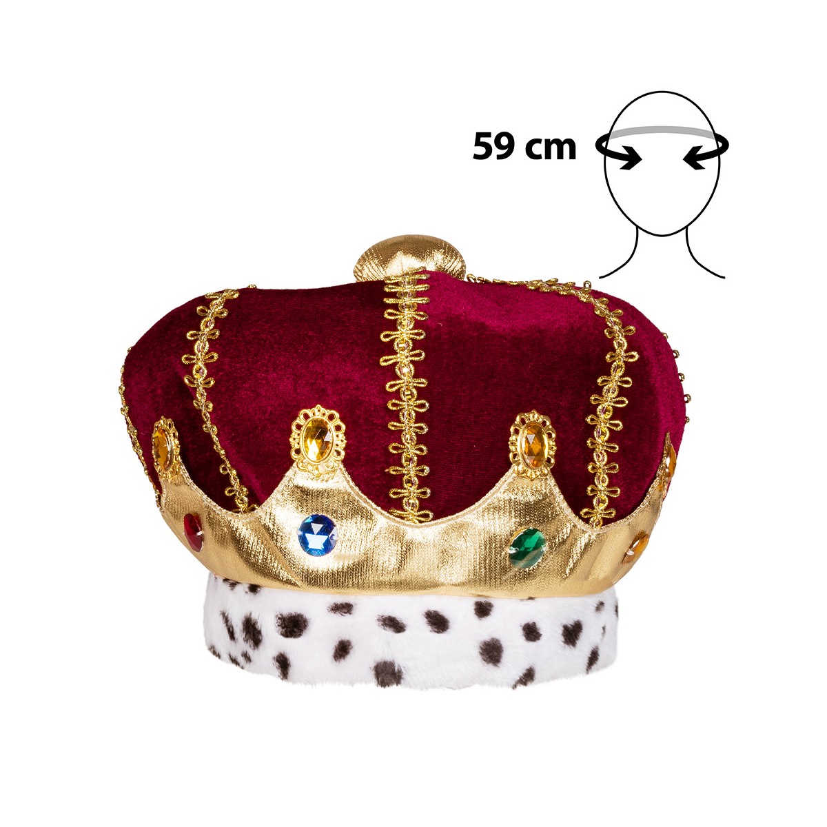 1 st Guldkrona med Diamantsymboler justerbar 54 cm 1 st Guldkrona med Diamantsymboler justerbar 54 cm