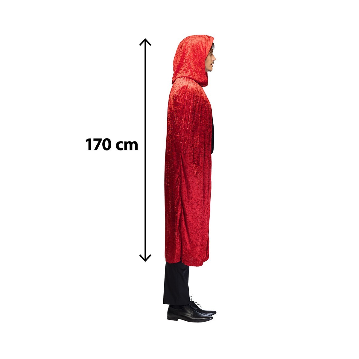 Satinkappa med Huva Svart/Bordeaux 170 cm Satinkappa med Huva Svart/Bordeaux 170 cm