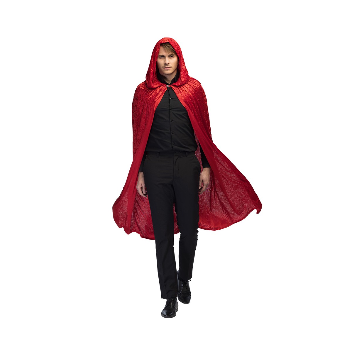 Satinkappa med Huva Svart/Bordeaux 170 cm Satinkappa med Huva Svart/Bordeaux 170 cm