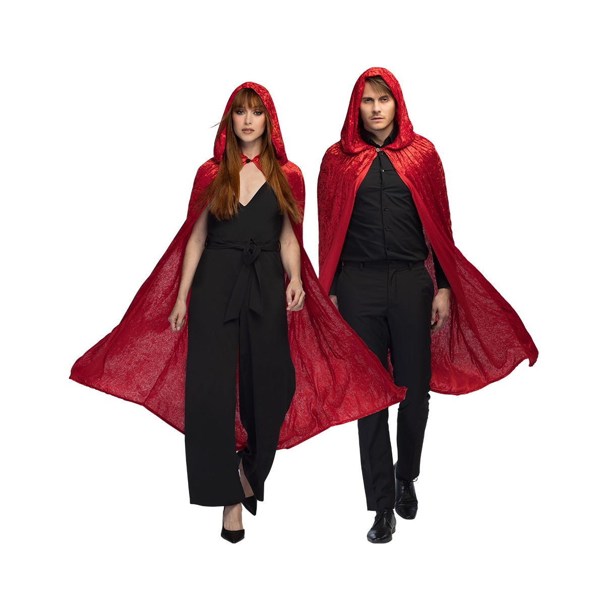 Satinkappa med Huva Svart/Bordeaux 170 cm Satinkappa med Huva Svart/Bordeaux 170 cm
