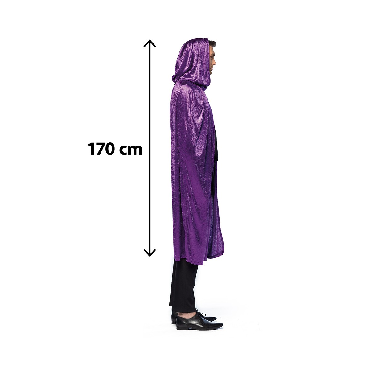 Satinkappa med Huva Svart/Bordeaux 170 cm Satinkappa med Huva Svart/Bordeaux 170 cm