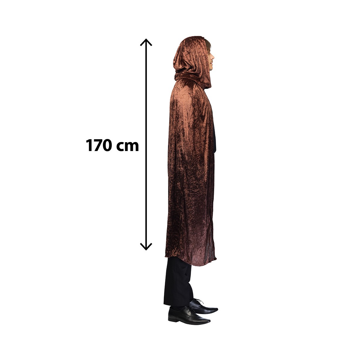 Satinkappa med Huva Svart/Bordeaux 170 cm Satinkappa med Huva Svart/Bordeaux 170 cm