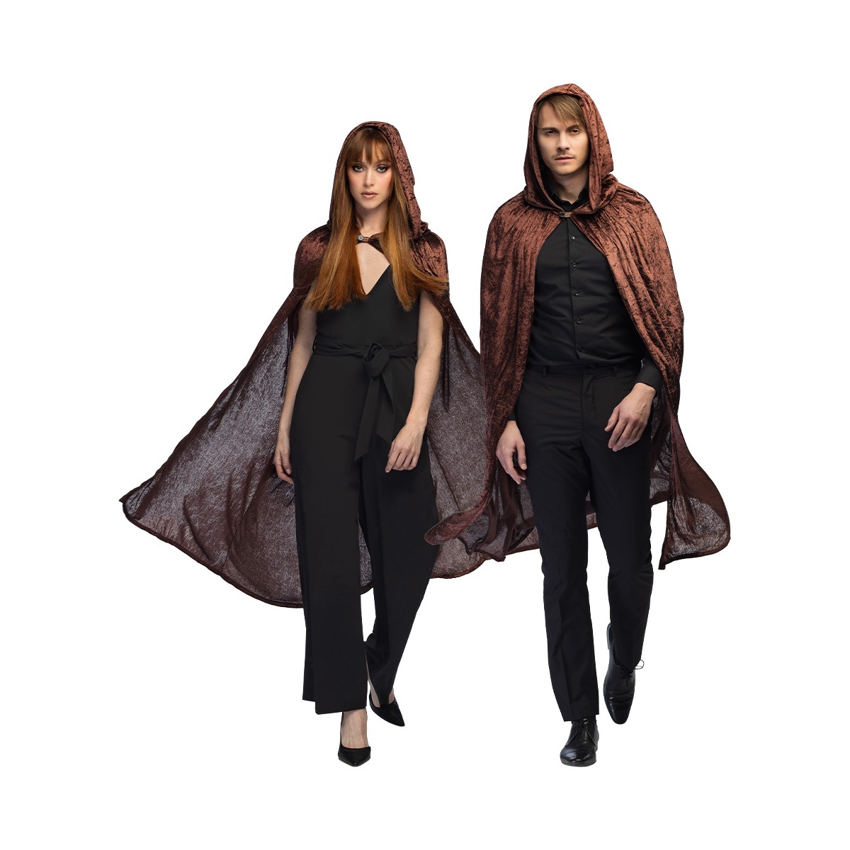 Satinkappa med Huva Svart/Bordeaux 170 cm Satinkappa med Huva Svart/Bordeaux 170 cm