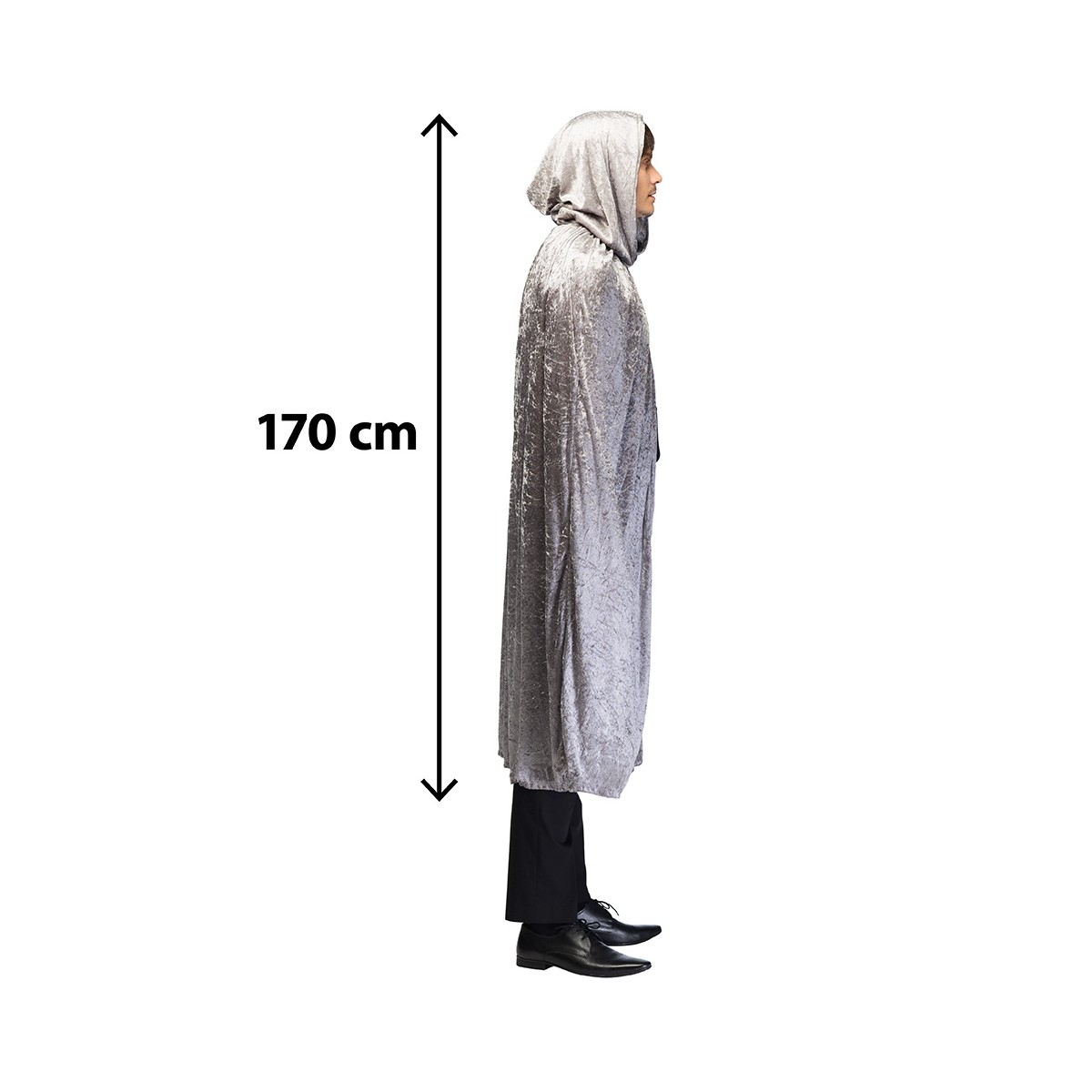 Satinkappa med Huva Svart/Bordeaux 170 cm Satinkappa med Huva Svart/Bordeaux 170 cm