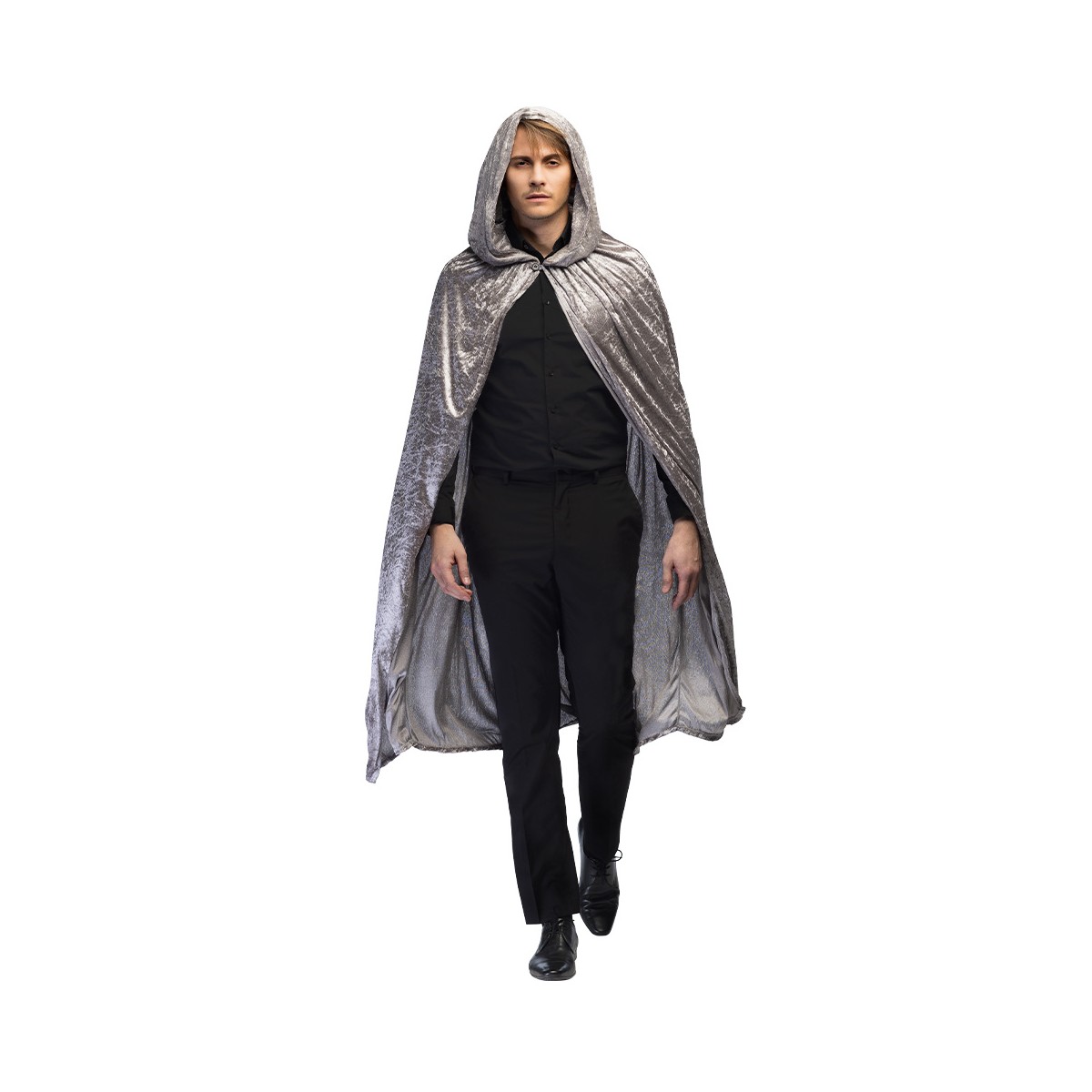 Satinkappa med Huva Svart/Bordeaux 170 cm Satinkappa med Huva Svart/Bordeaux 170 cm