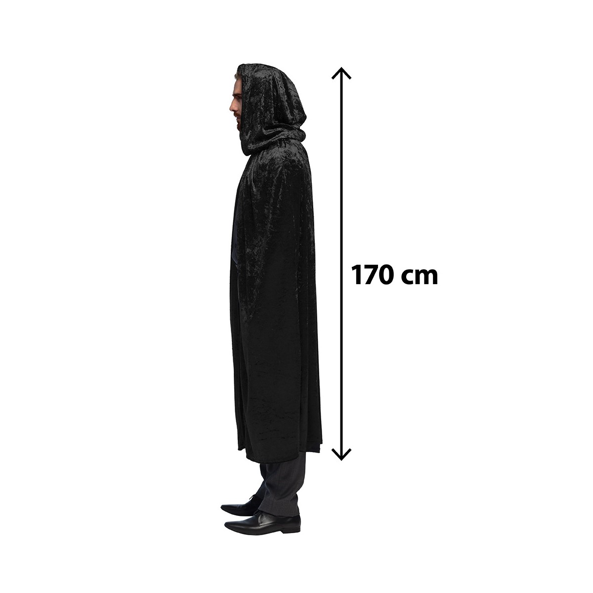Satinkappa med Huva Svart/Bordeaux 170 cm Satinkappa med Huva Svart/Bordeaux 170 cm