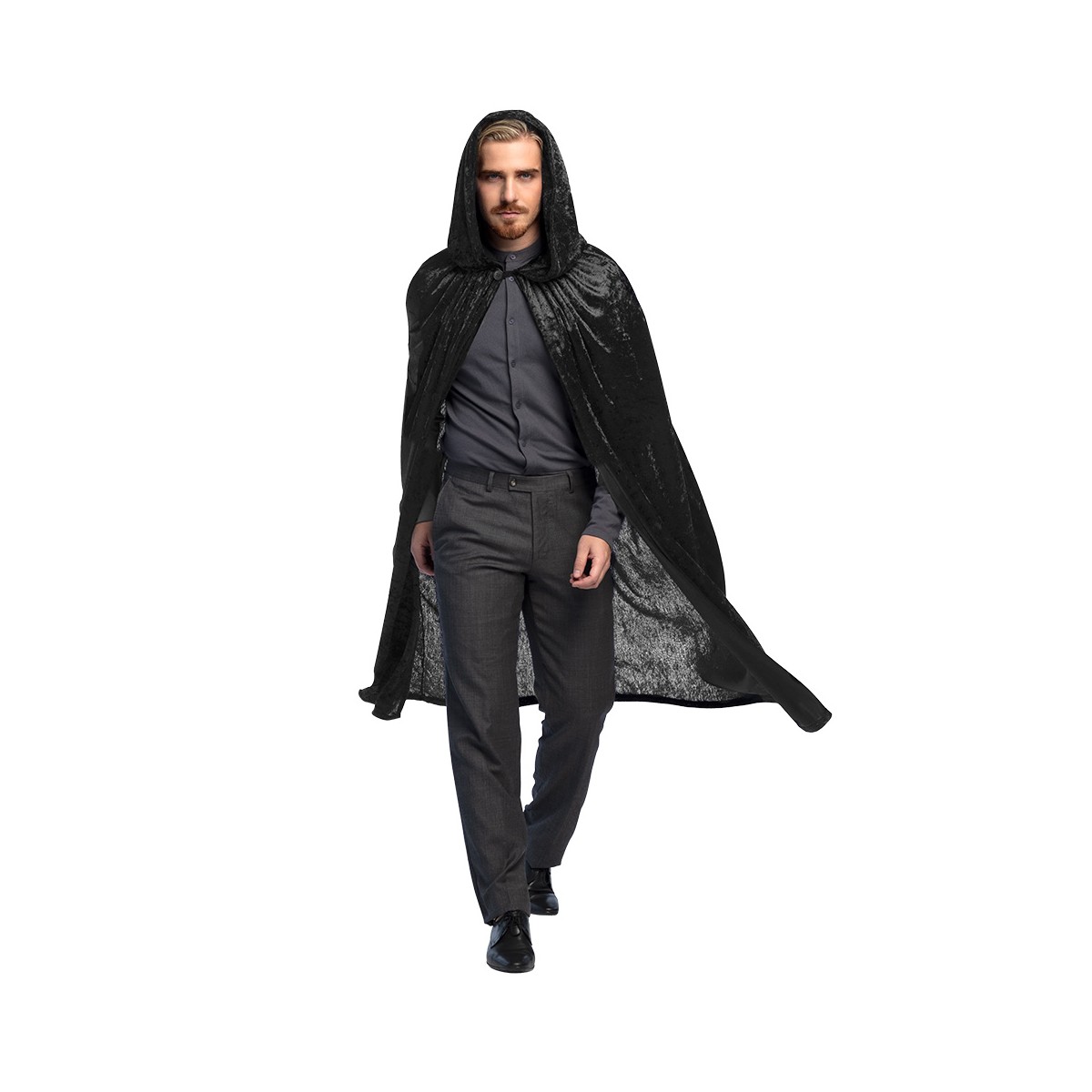 Satinkappa med Huva Svart/Bordeaux 170 cm Satinkappa med Huva Svart/Bordeaux 170 cm