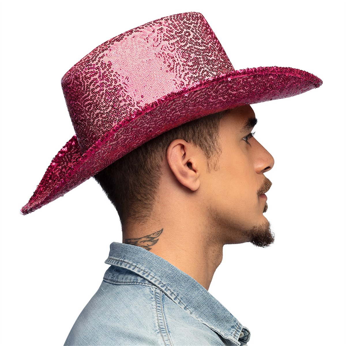 Cowboyhatt Rosa med Paljetter stl 59 Cowboyhatt Rosa med Paljetter stl 59